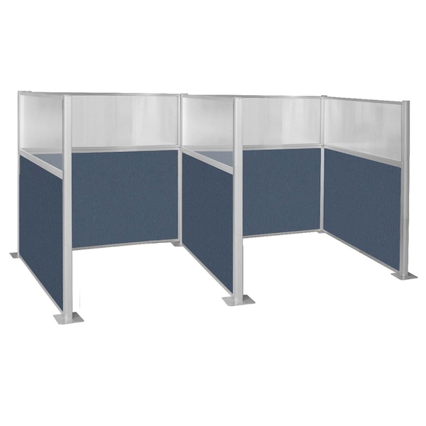 Pre-Configured Hush Panel Cubicle 6' x 6' W/ Window Ocean Fabric